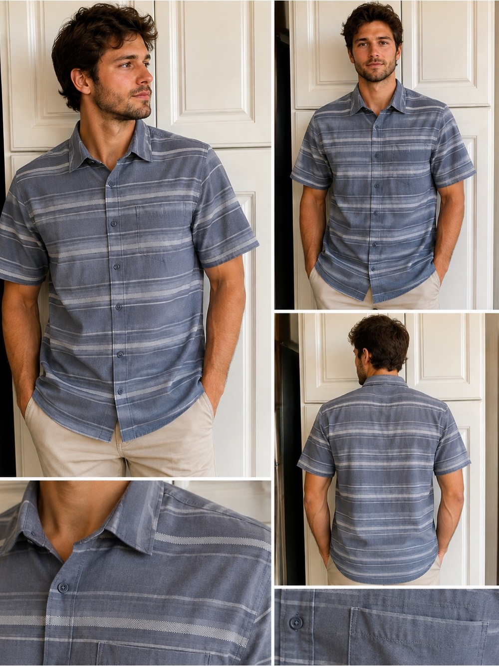 Patagonia Organic Cotton Striped Short Sleeve Button-Up Shirt – Men’s Medium